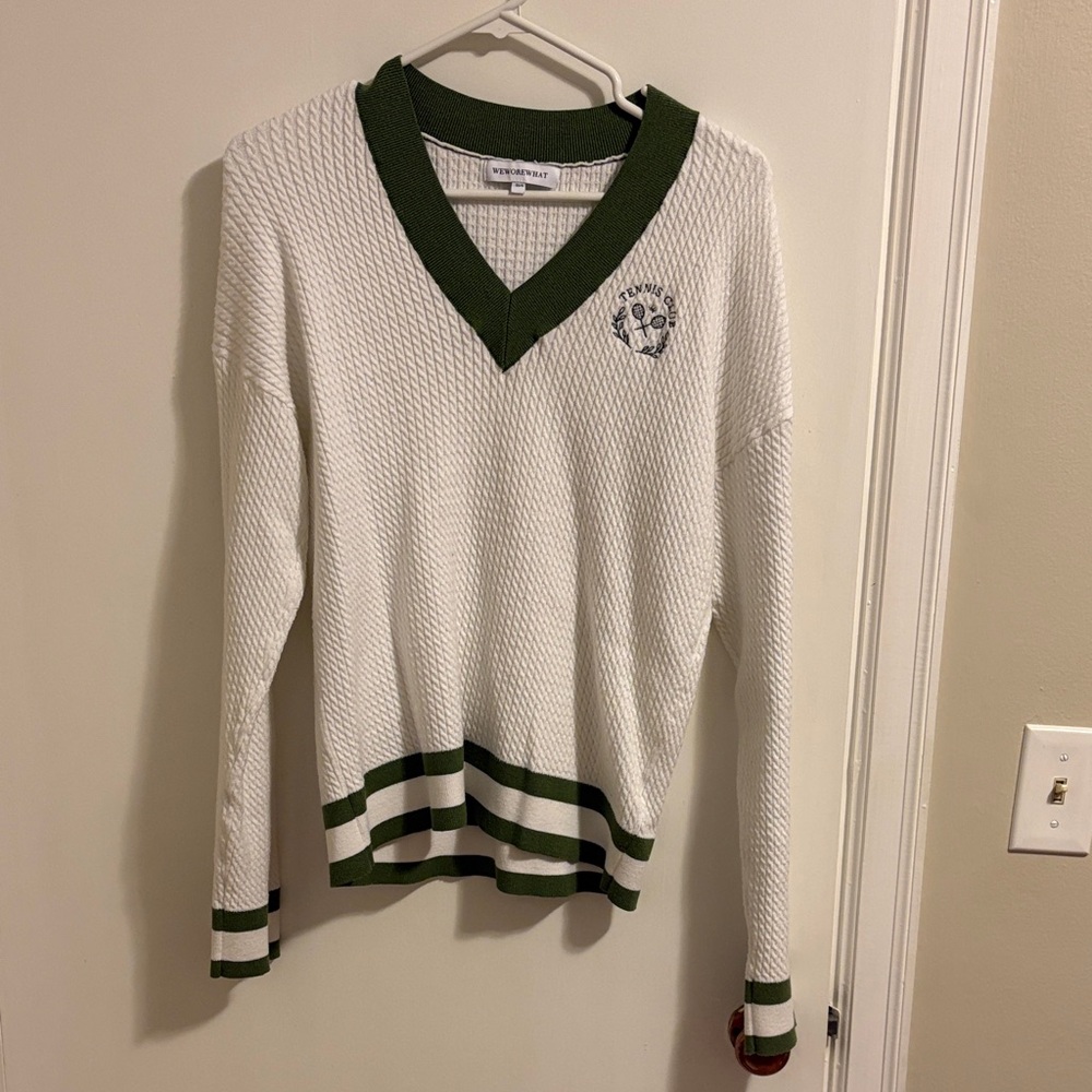 We Wore What Varsity Tennis Sweater